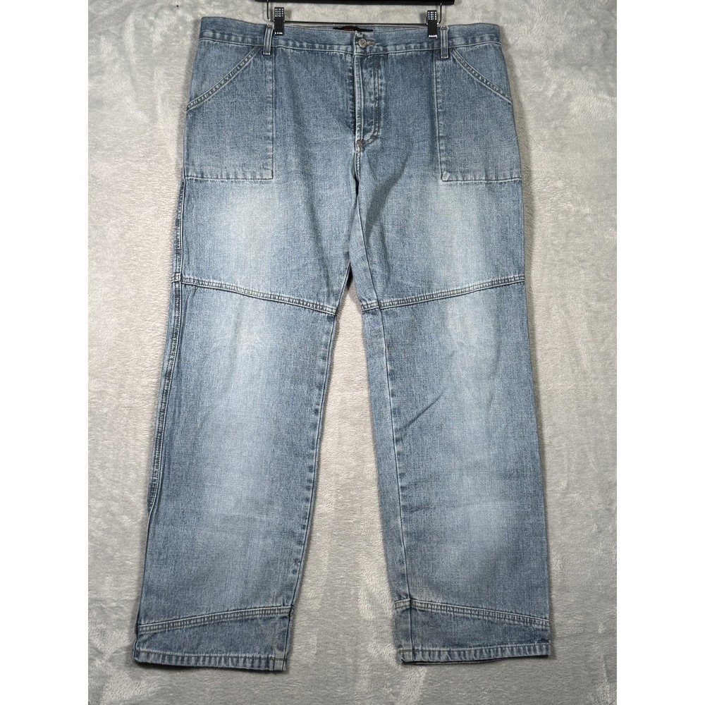 Diesel Jeans Mens 38x32 (Actual‎ 41x32) Blue Double Knee Relaxed Straight Denim